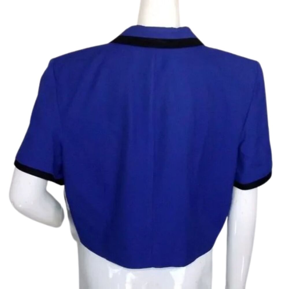 new JULIAN TAYLOR Jacket, 16, Navy Blue/Black Trim, Waist length, Shoulder pads - Picture 11 of 16